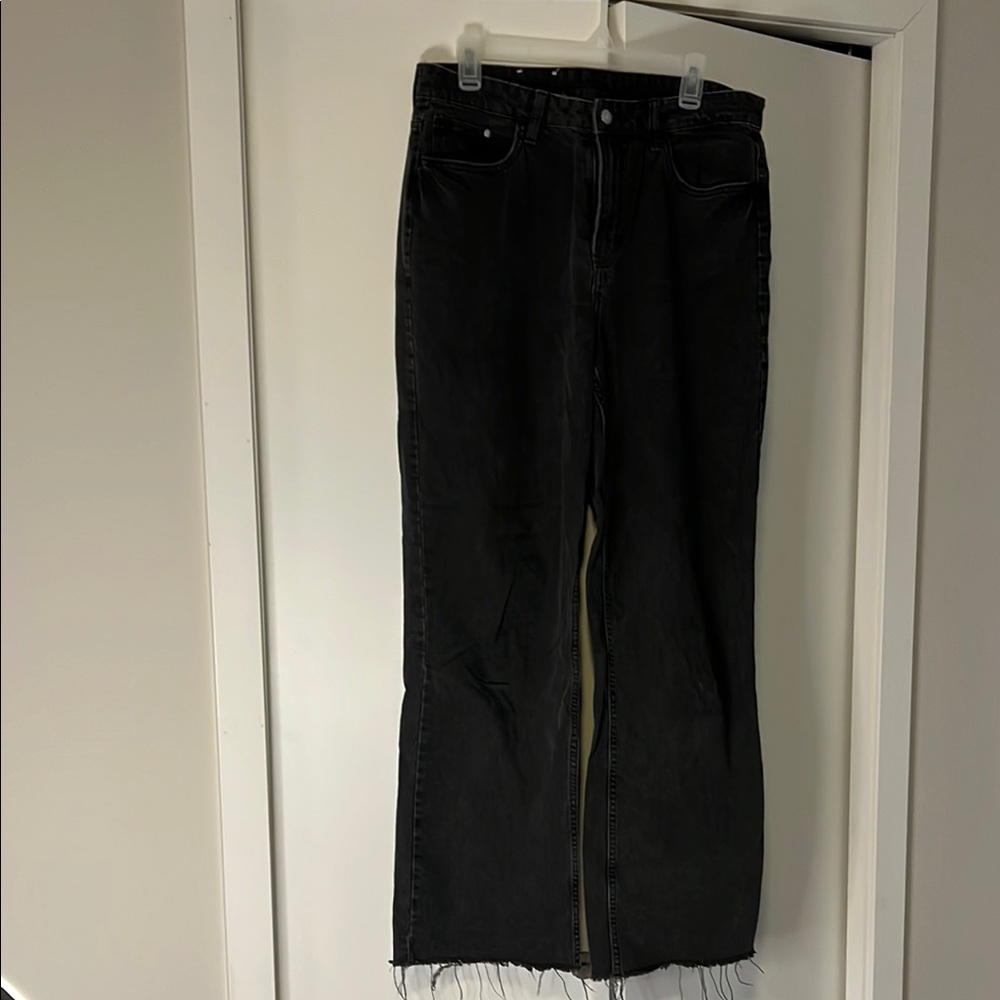 Black Frayed Hem Jeans